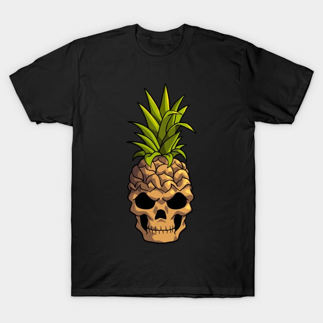 Pineapple Skull Aloha Beaches Hawaiian Hawaii Goth Halloween T-Shirt by Blink_Imprints10